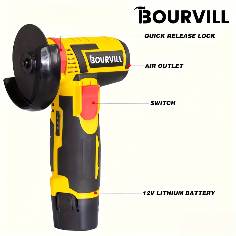 12V cordless lithium-ion battery rechargeable mini angle grinder, with 2 batteri