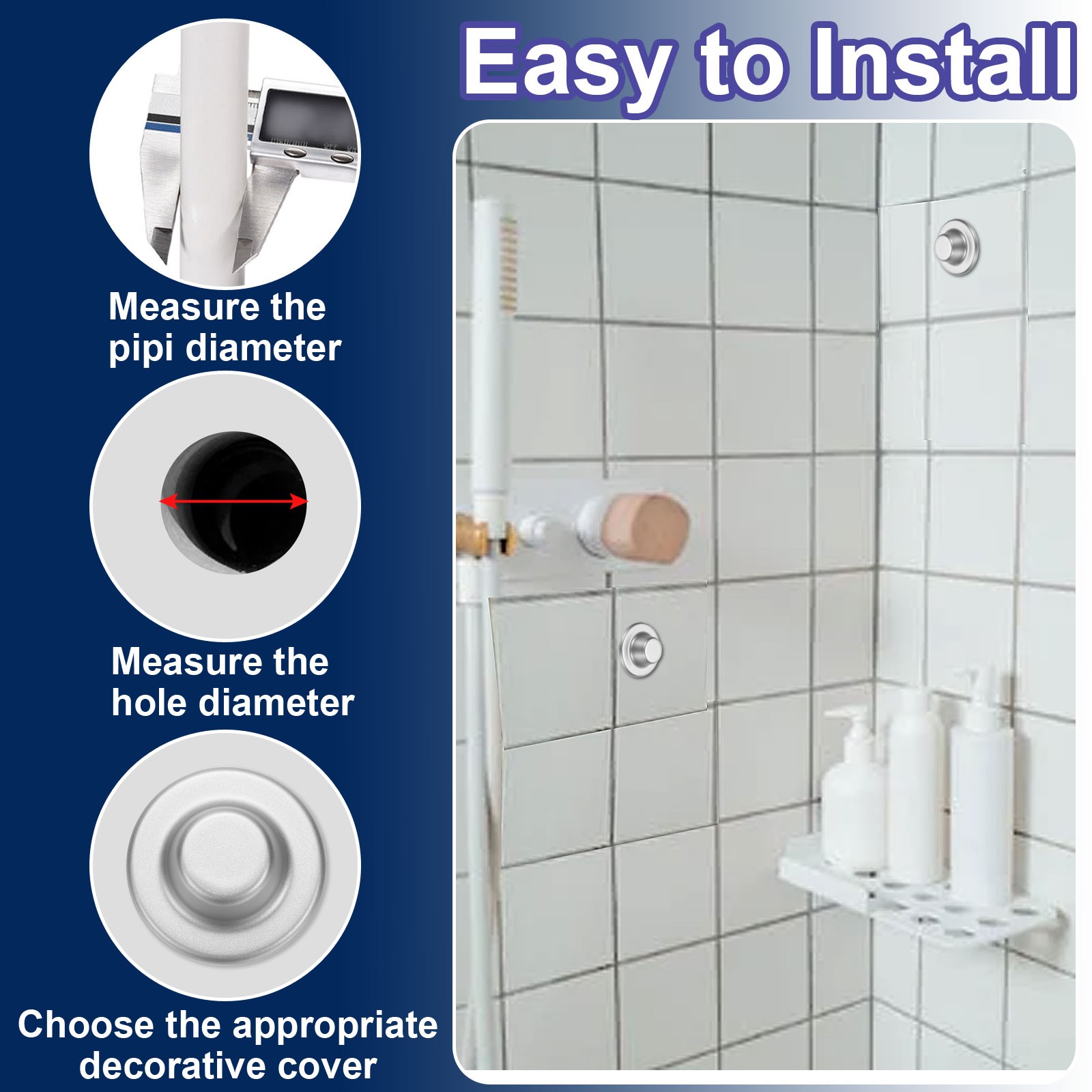 3\" Silver Pipe Adhesive Covers for Reserved (High) Holes
