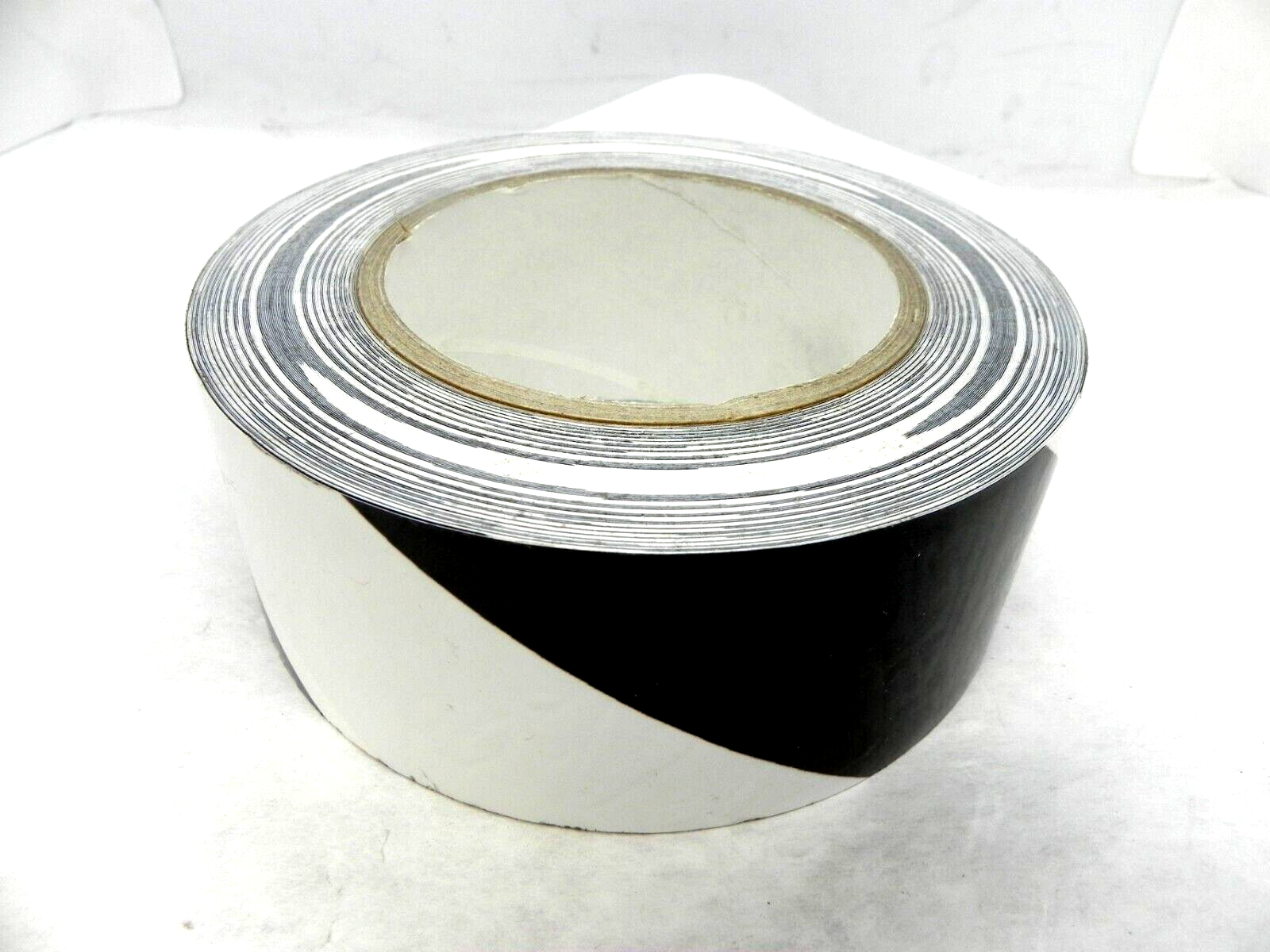 (One Roll) Black and White Stripe Vinyl Tape, 2" x 36 yds (108 ft) HR