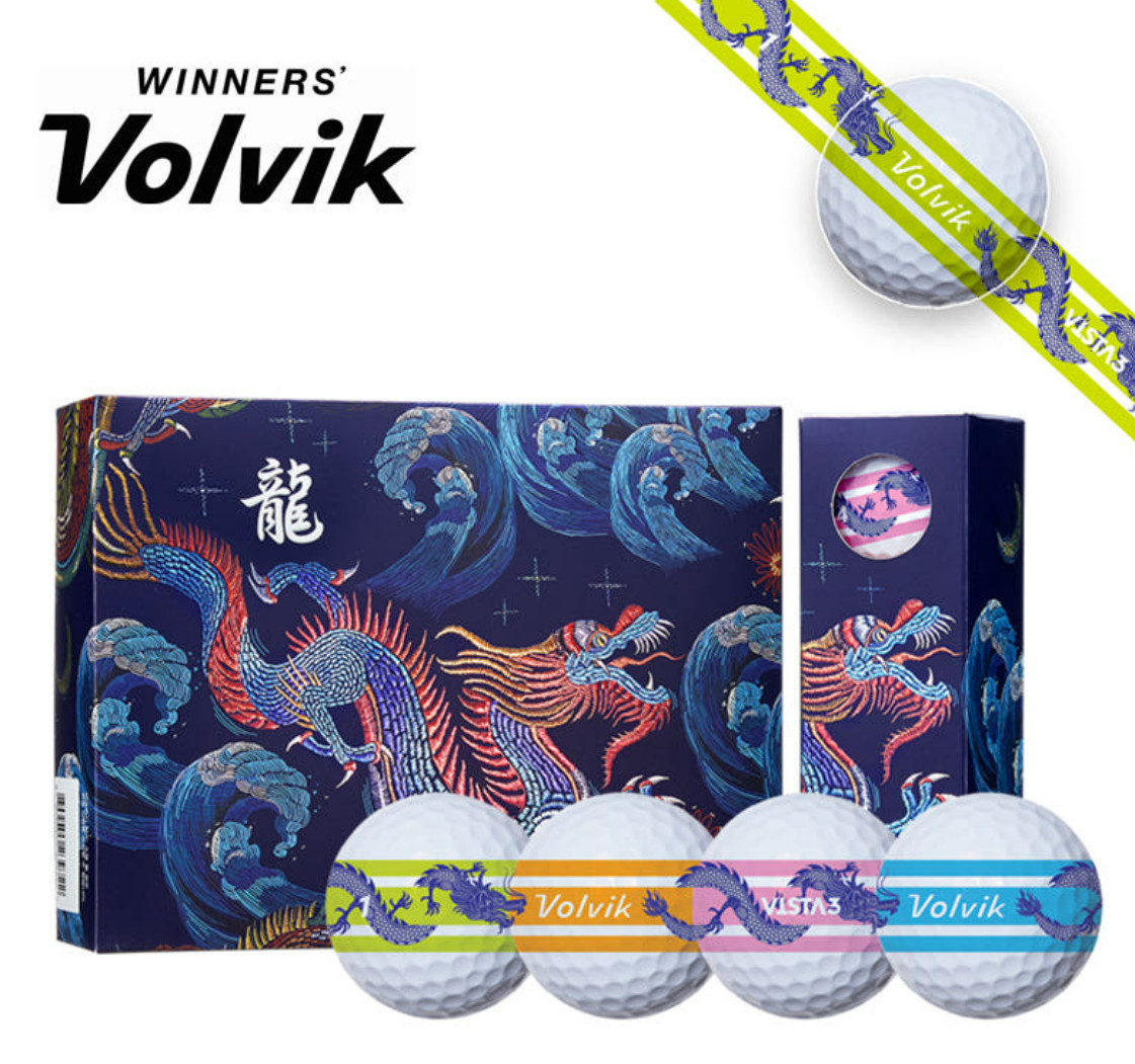 Volvik  2024 Blue Dragon Edition Vista3 Prism 360 Golf Balls 3-Piece 12-Pack