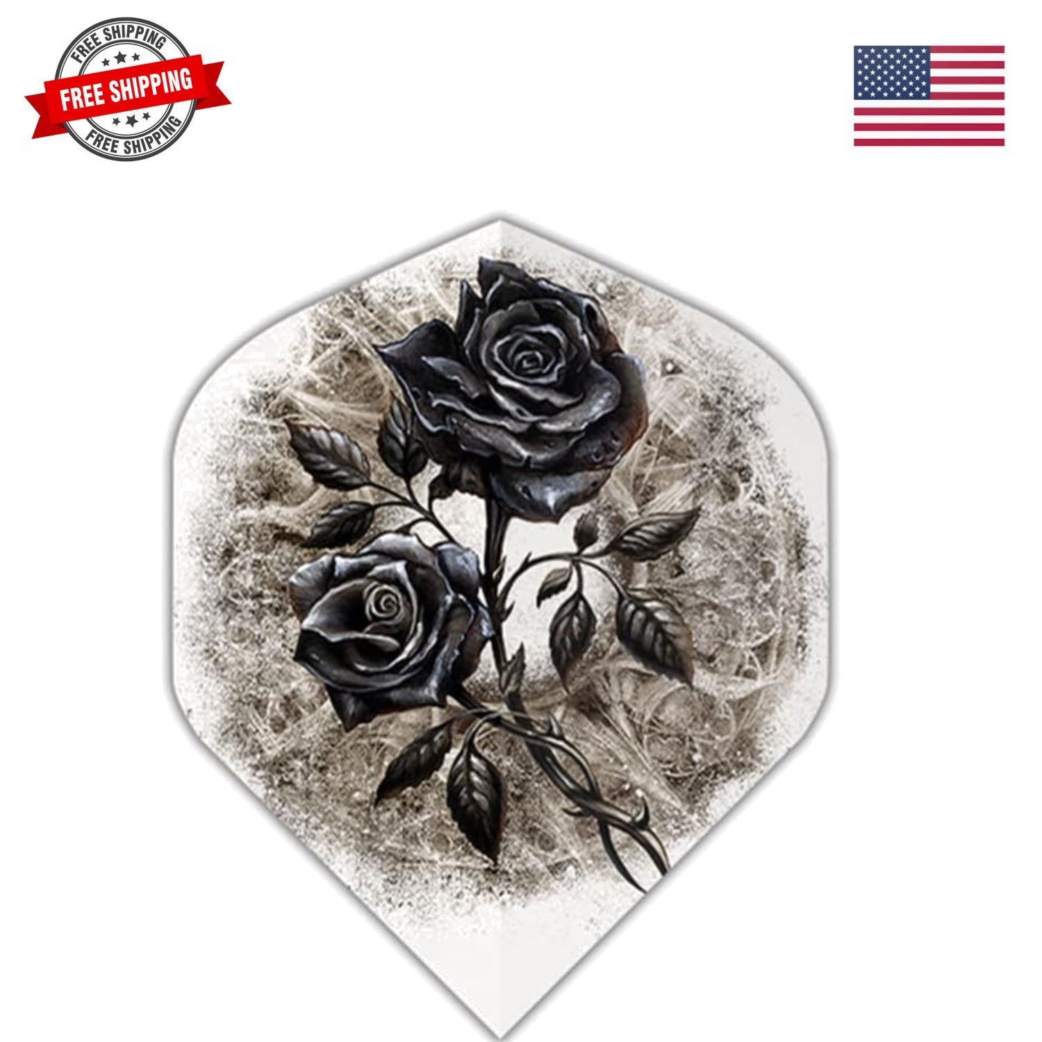 3 Sets 9 Flights Alchemy Dies IRAE Black Rose Standard Dart Flights - Ex-Toug...