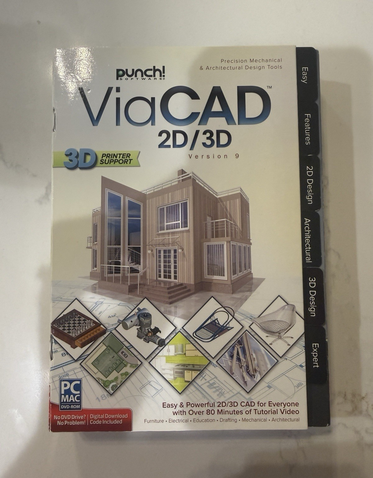 Punch! Software ViaCAD 2D/3D v9 CAD/CAM DVD-ROM for PC & Mac