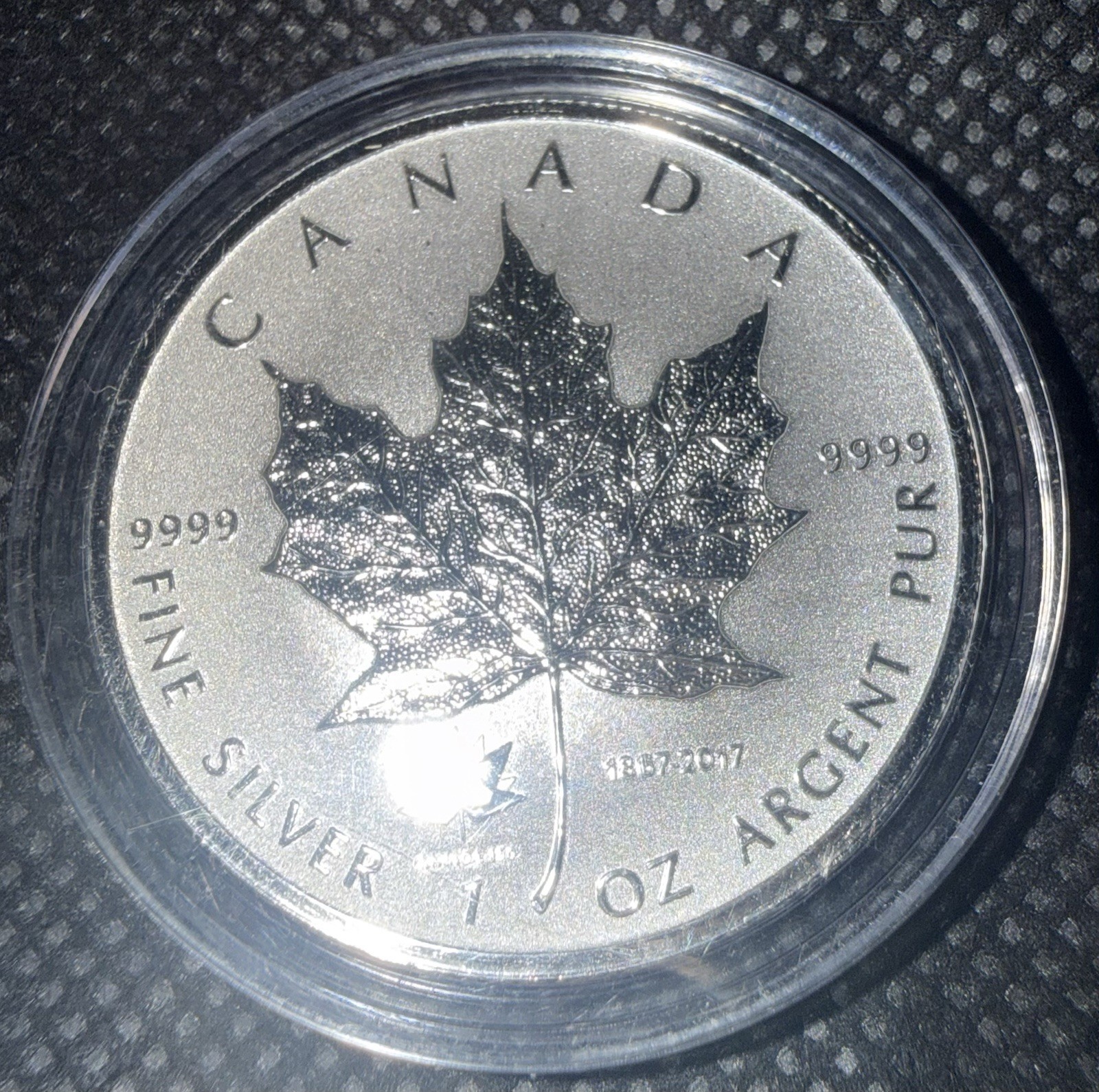 ⭐️2017 Elizabeth II Canada $5 Pure Silver Reverse Proof Coin Lustrous⭐️