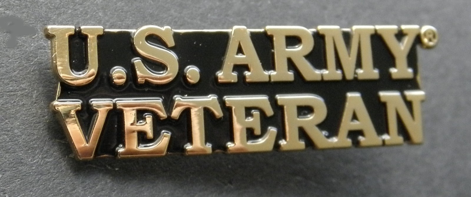 ARMY US ARMY VETERAN JACKET SCRIPT LAPEL PIN BADGE 1.5 INCHES