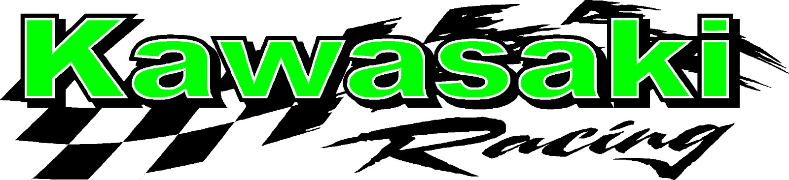 Kawasaki racing checker snowmobile sticker decal green 11"x48"