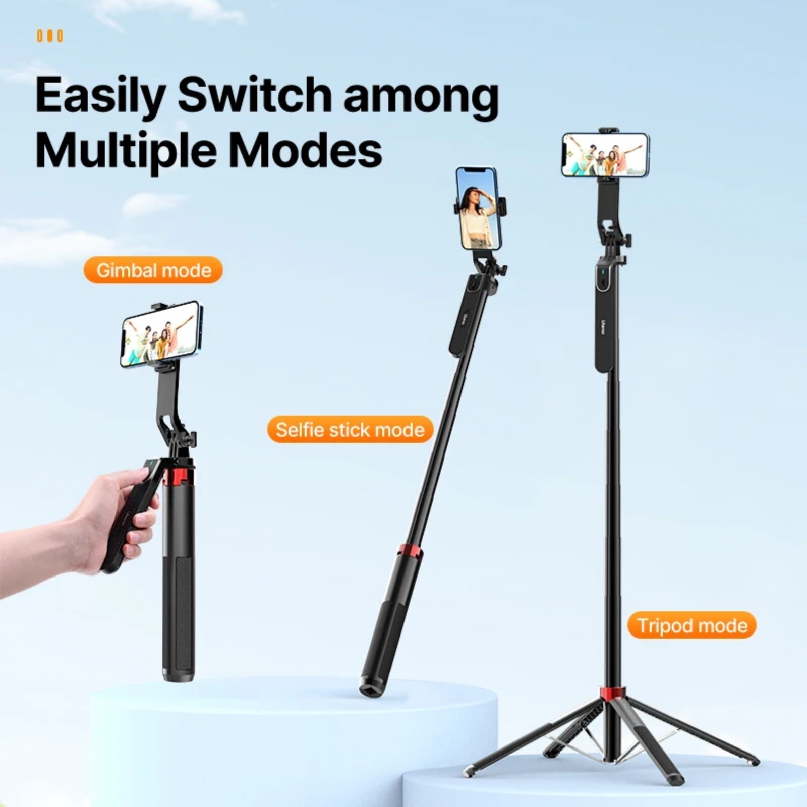 Ulanzi MA09 Bluetooth Remote Control Selfie Stick Tripod for Camera Phone