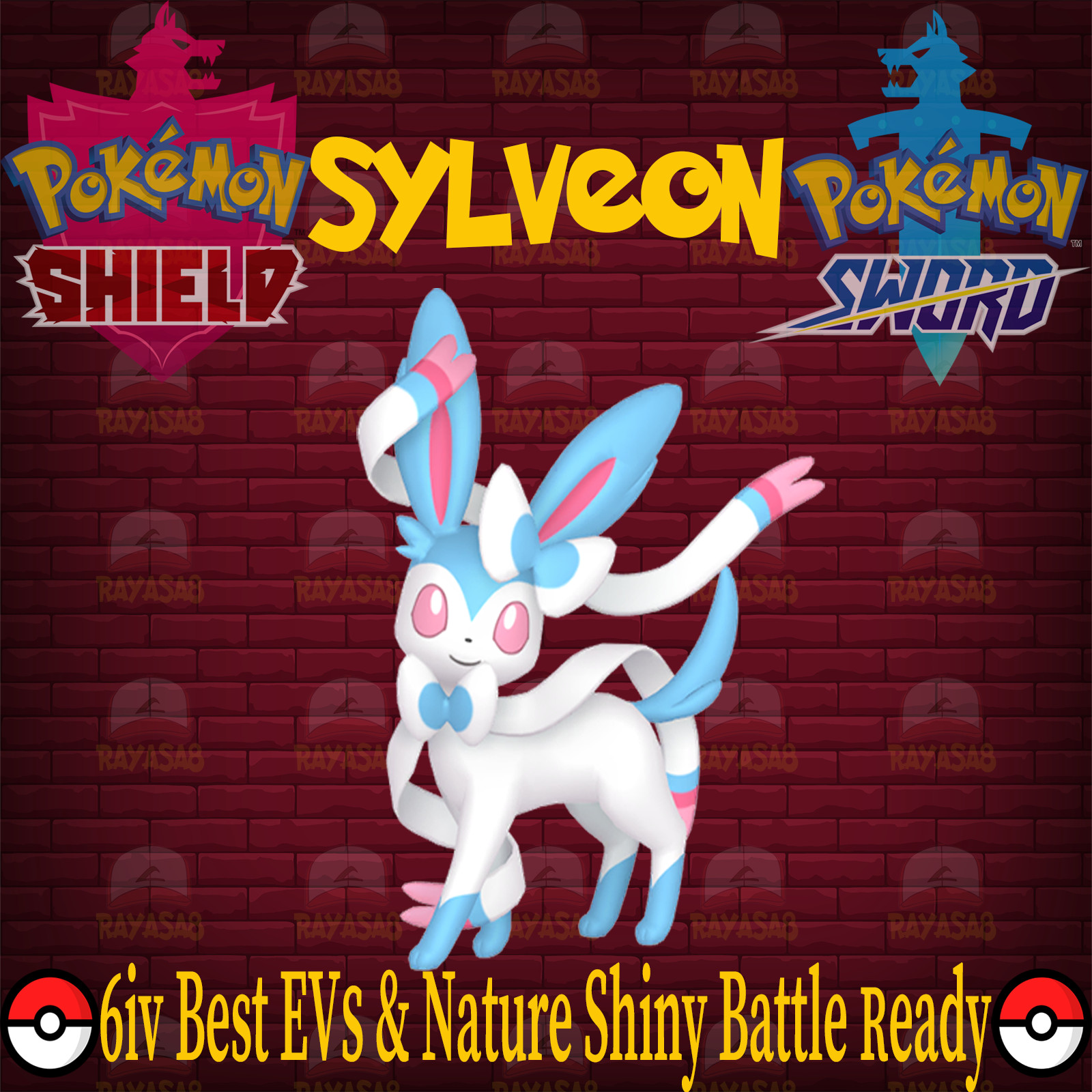Pokemon Sword & Shield Sylveon 6IV Best EVs, Nature Ultra 🌟Shiny🌟 Battle Ready