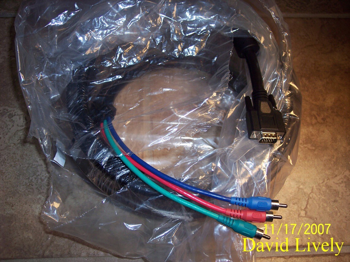 Dell P1704 VGA to 3RCA 50FT Cable Male to Male CN-0P1704 NEW 50'