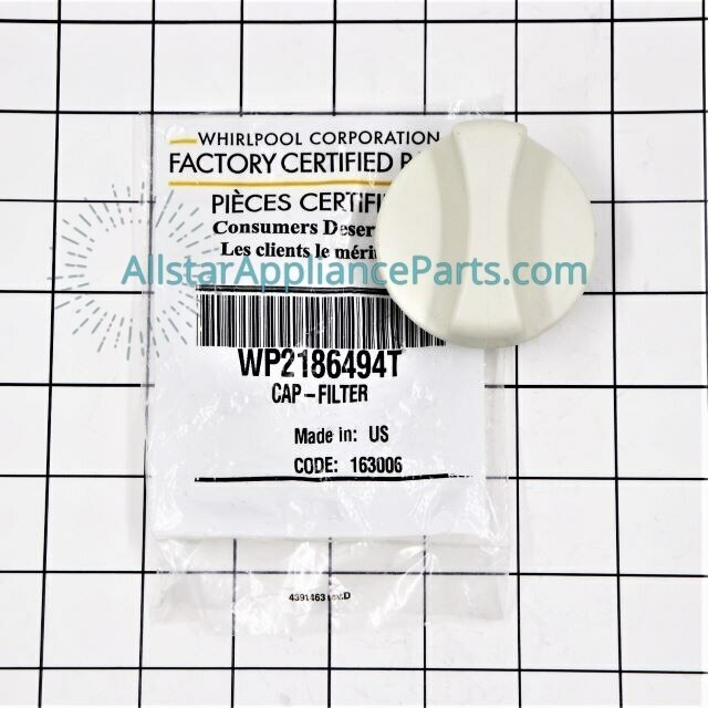 Whirlpool Refrigerator Water Filter Cap WP2186494T