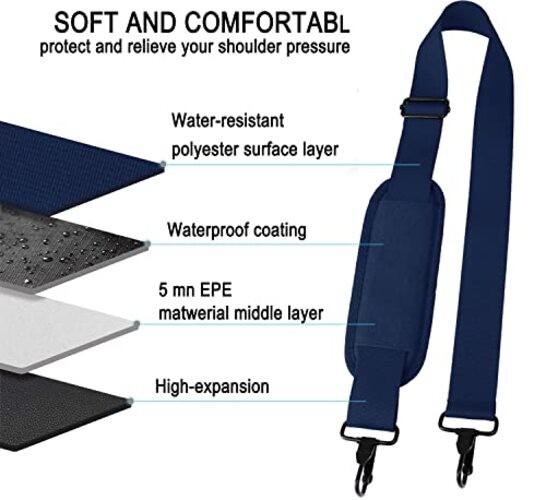 Askuko Shoulder Strap, Universal Adjustable 56 Inch Shoulder Belt Blue