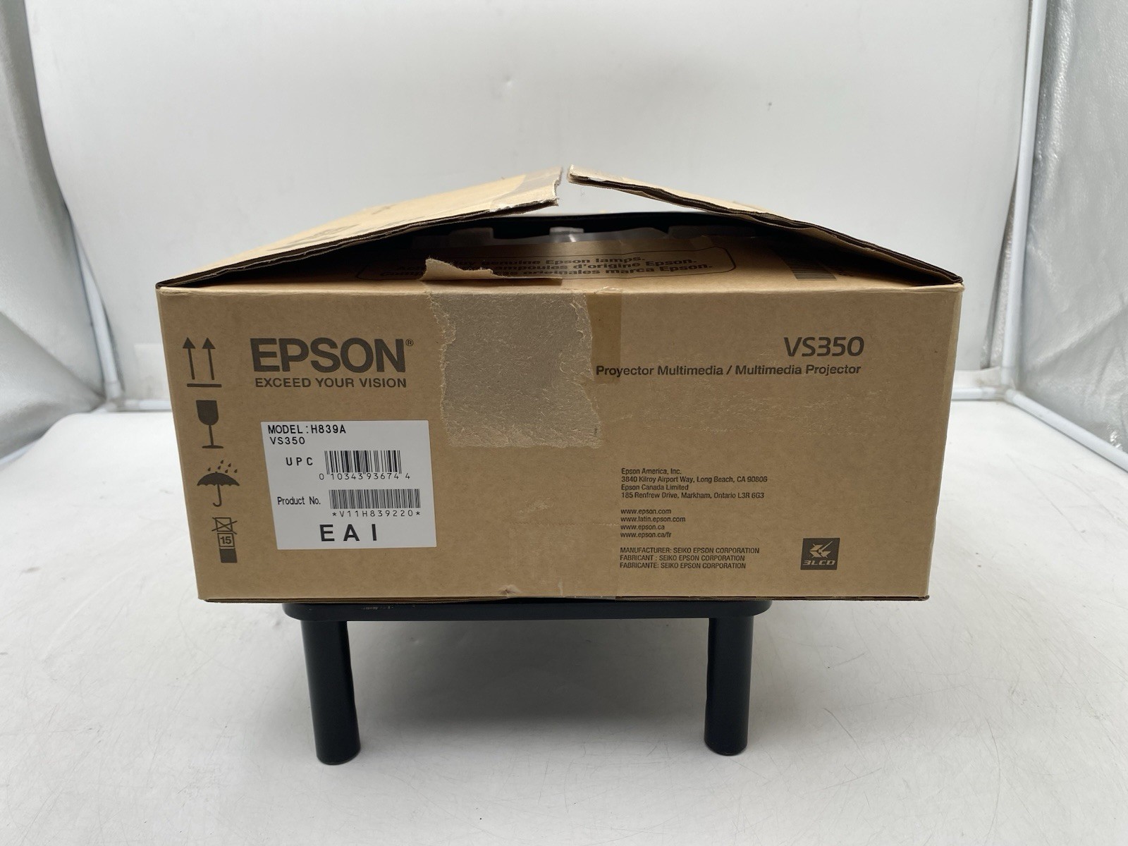 Epson VS350 H839A LCD Multimedia Projector Open Box w/ Accessories