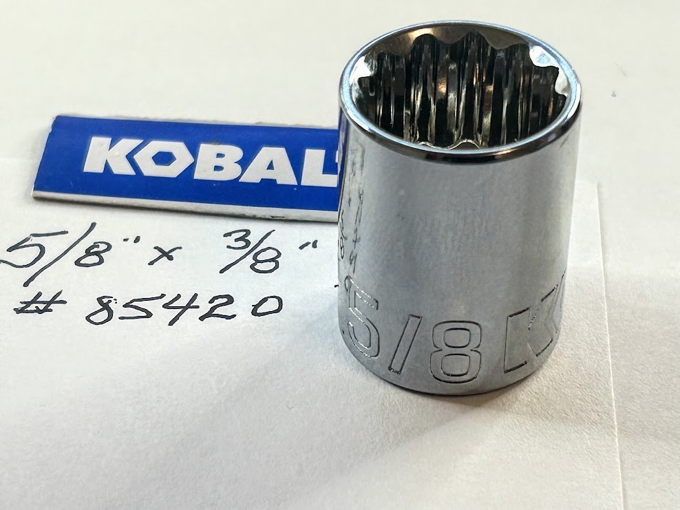 Kobalt  5/8" x 3/8" Dr Standard Chrome Socket 12 Pt  # 85420  Free USA Shipping