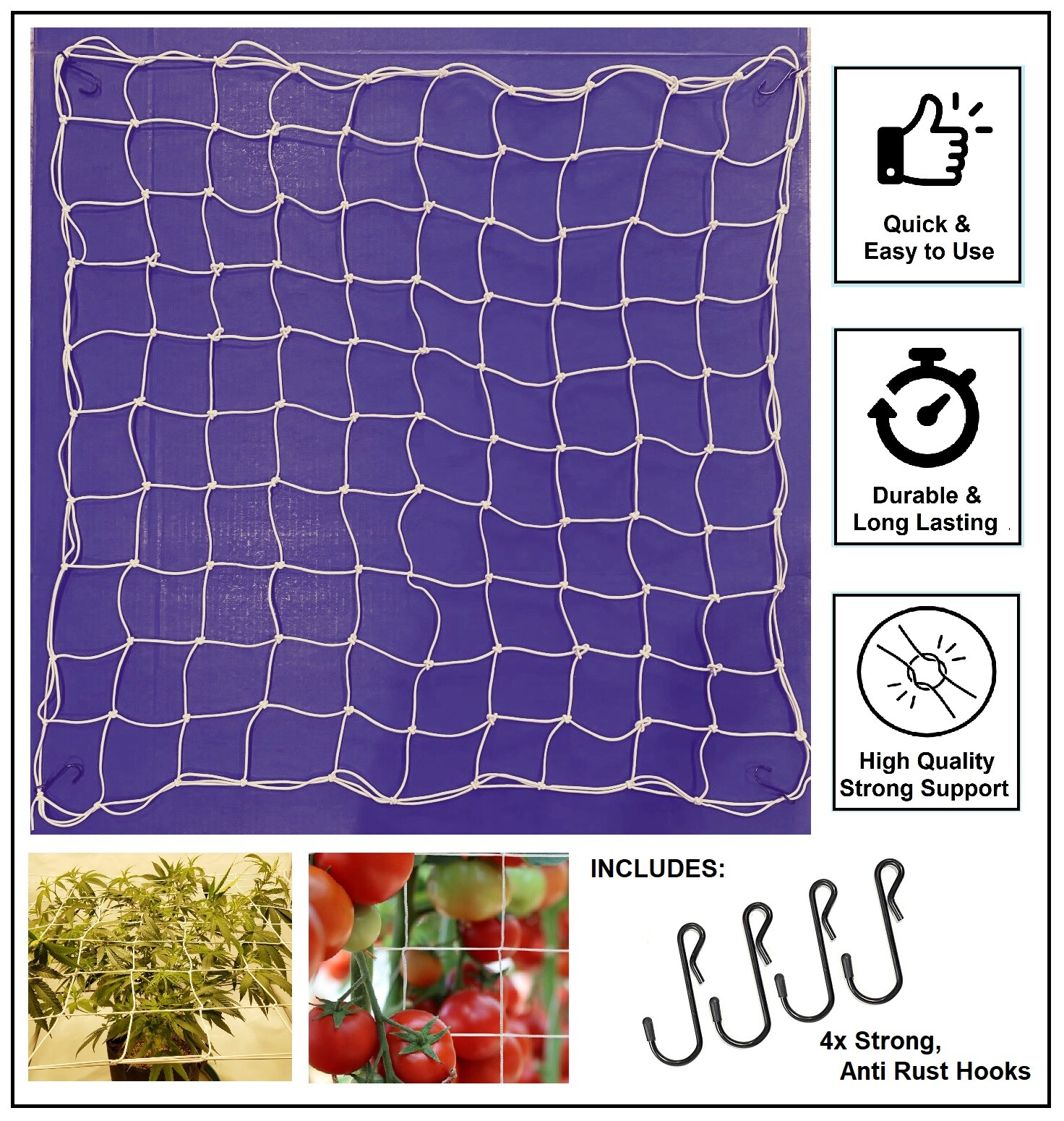 36” Elastic Trellis Garden Netting Support For Planting Any Fruits & Vegetables