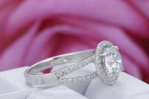 2.60 Ct Round Cut White Diamond Lab-Created Engagement Ring 925 Sterling Silver