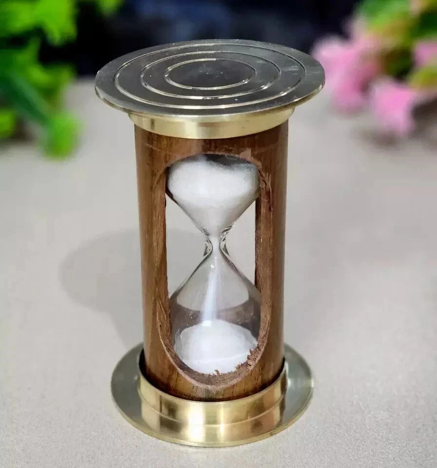 Sand Timer Brass Hourglass 1 min Vintage Nautical Antique Maritime Gift Décor