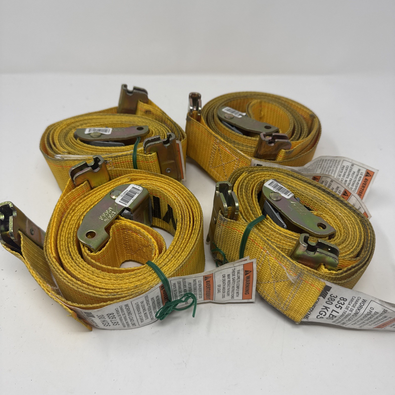 Kinedyne Genuine 4 Pack 651201 2" by 12' Spring Loaded Logistic Cam Buckle Strap