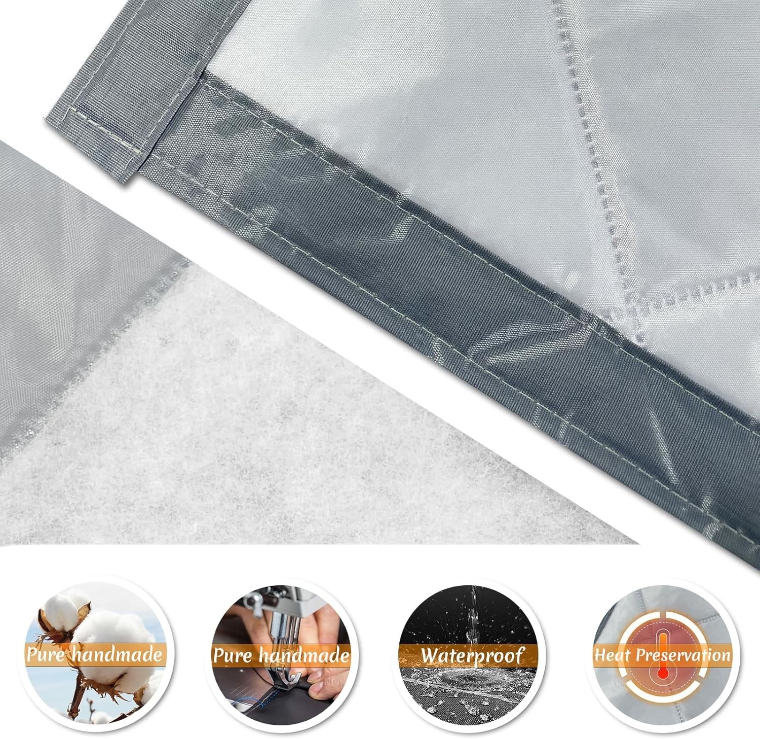 Gray Windproof Magnetic Thermal Insulated Door Covers Multisize For Winter Curta