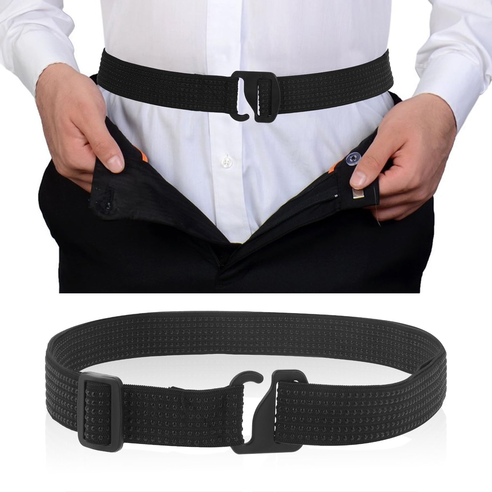 Ptwola Shirt Stays Belt Crop Top Tuck Waist Band Style One Size, Black