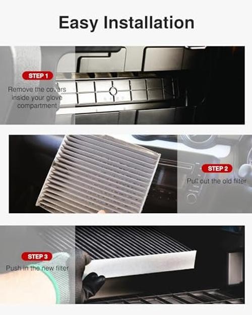 Cabin Air Filter with Activated Carbon, Replacement for CF2820, Compatible 1