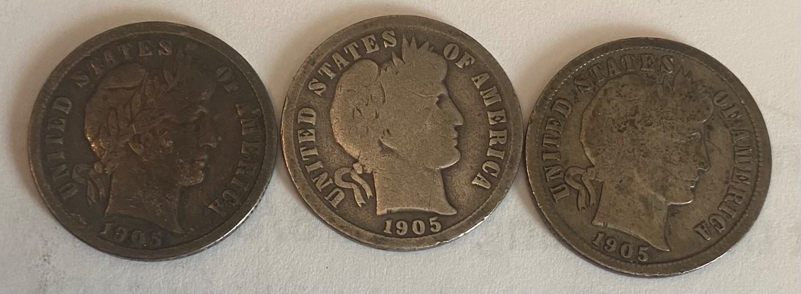 1905&1905-o&1905-s all 3 barber dimes
