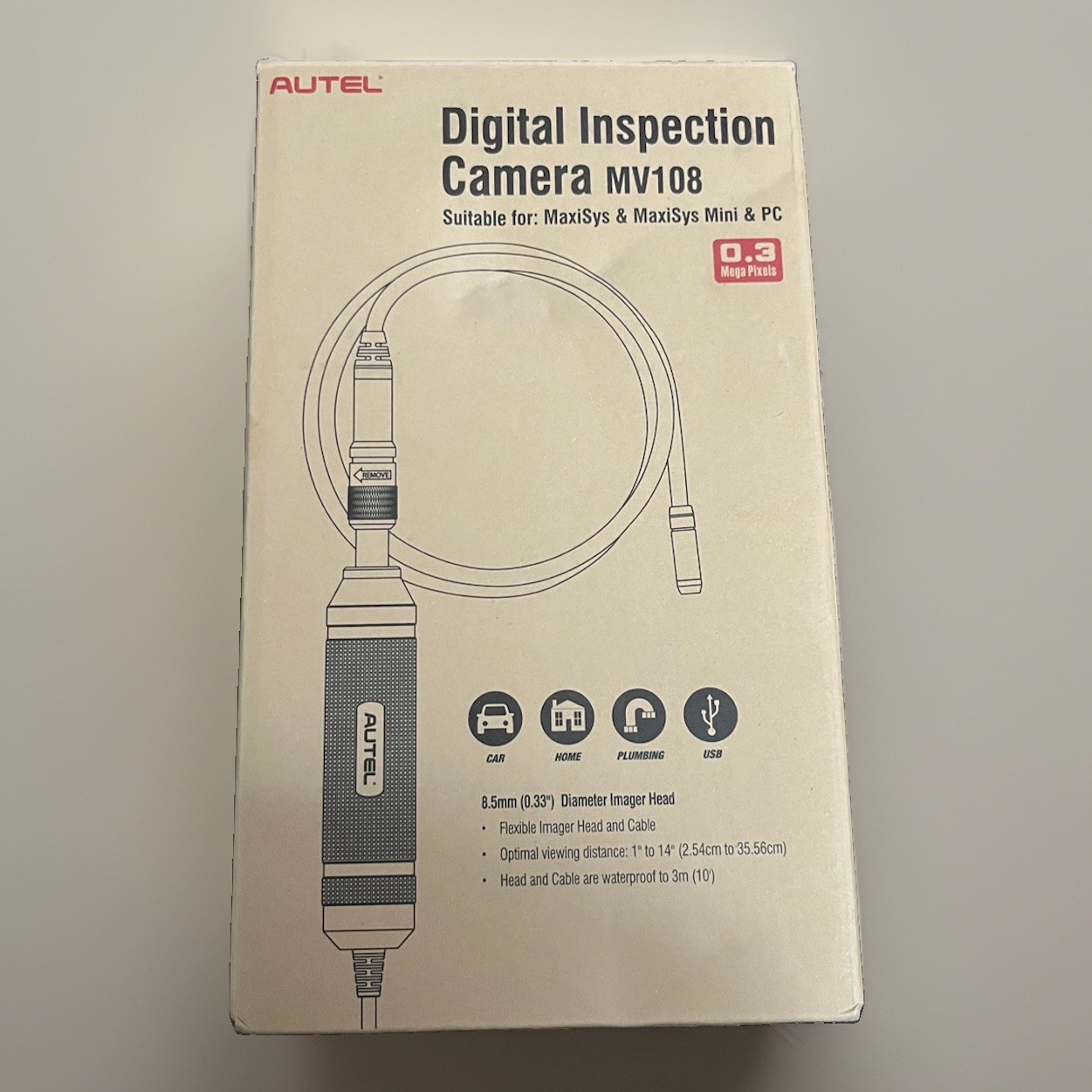 Autel MaxiVideo MV108 Digital Inspection Camera Borescope 8.5mm USB New Sealed