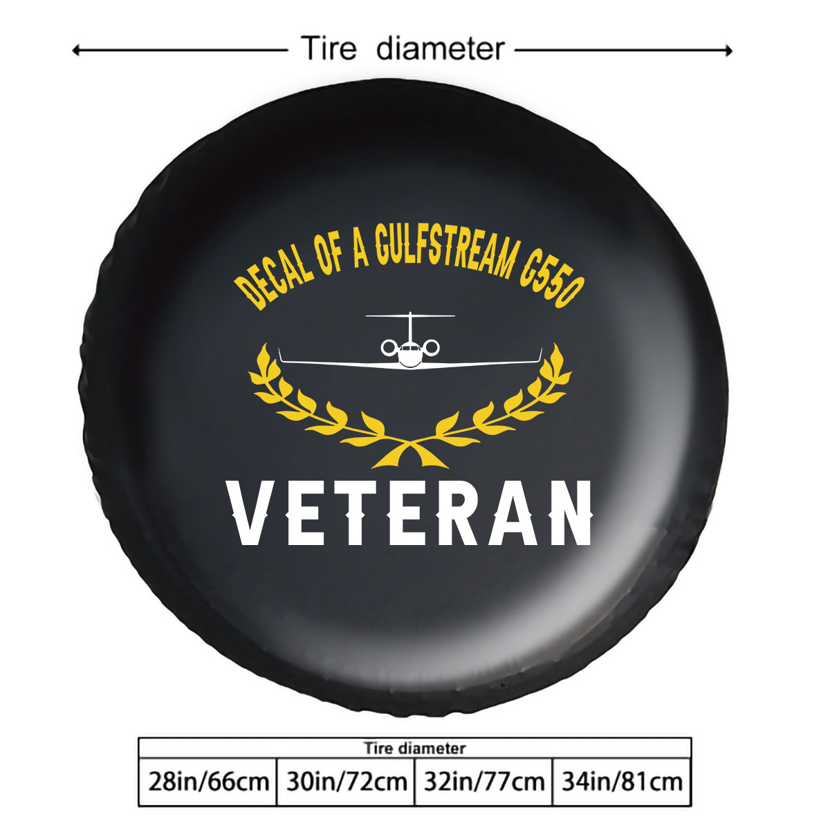 Spare Tire Cover Decal of a Gulfstream G550print tire cover Jeep RV Camper Spare