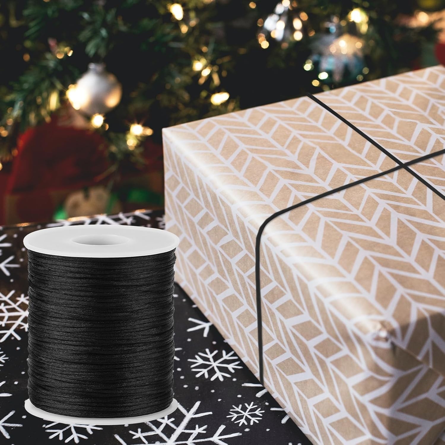 Black Nylon String Cord - 1MM 100 Yards Black Twine, Bracelet String for Brac...