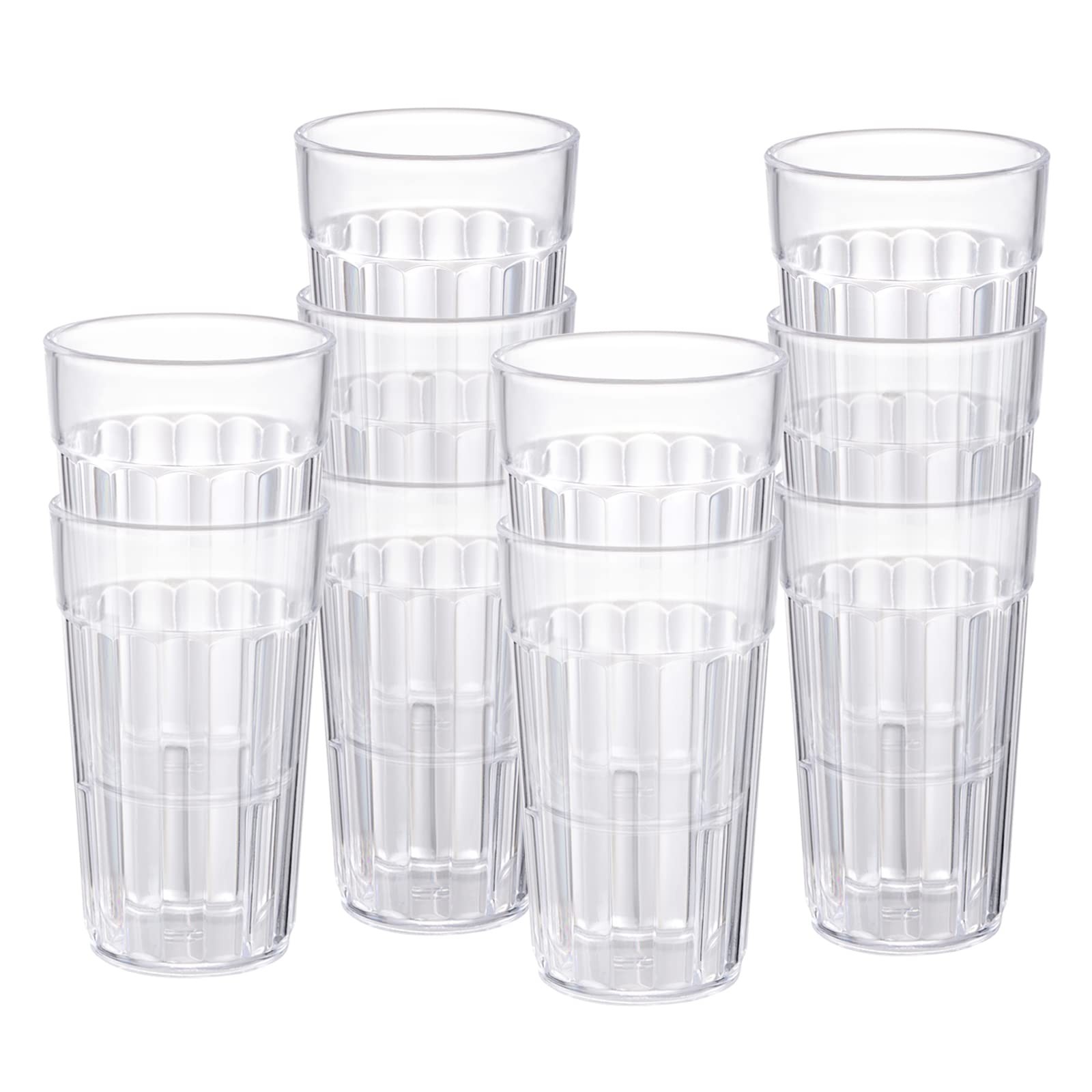 Honla 10 oz Small Drinking Glasses,BPA Free 10 Count (Pack of 1), Clear