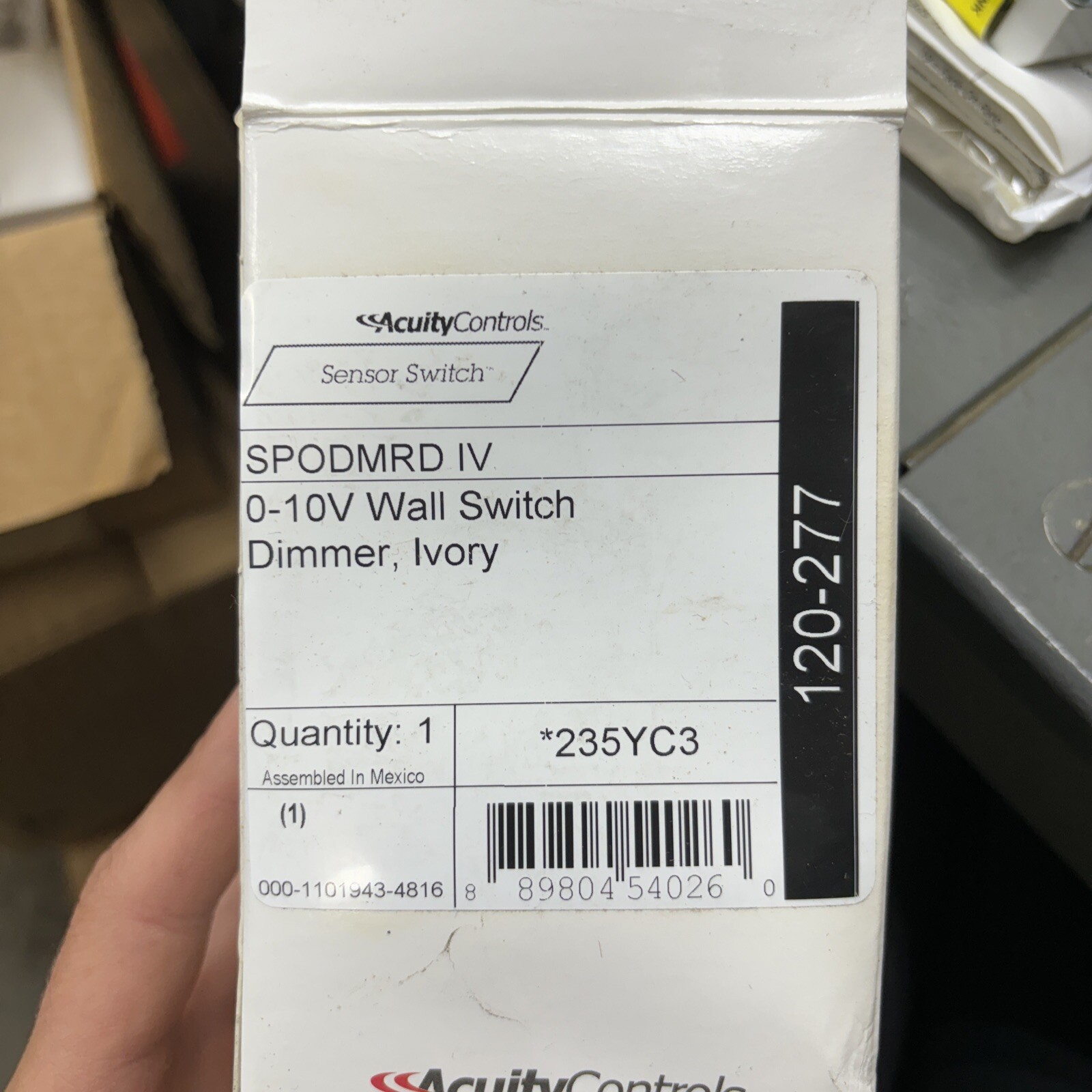 Acuity Controls 0-10V Wall Switch Dimmer - Ivory.  SPODMRD IV, #235YC3