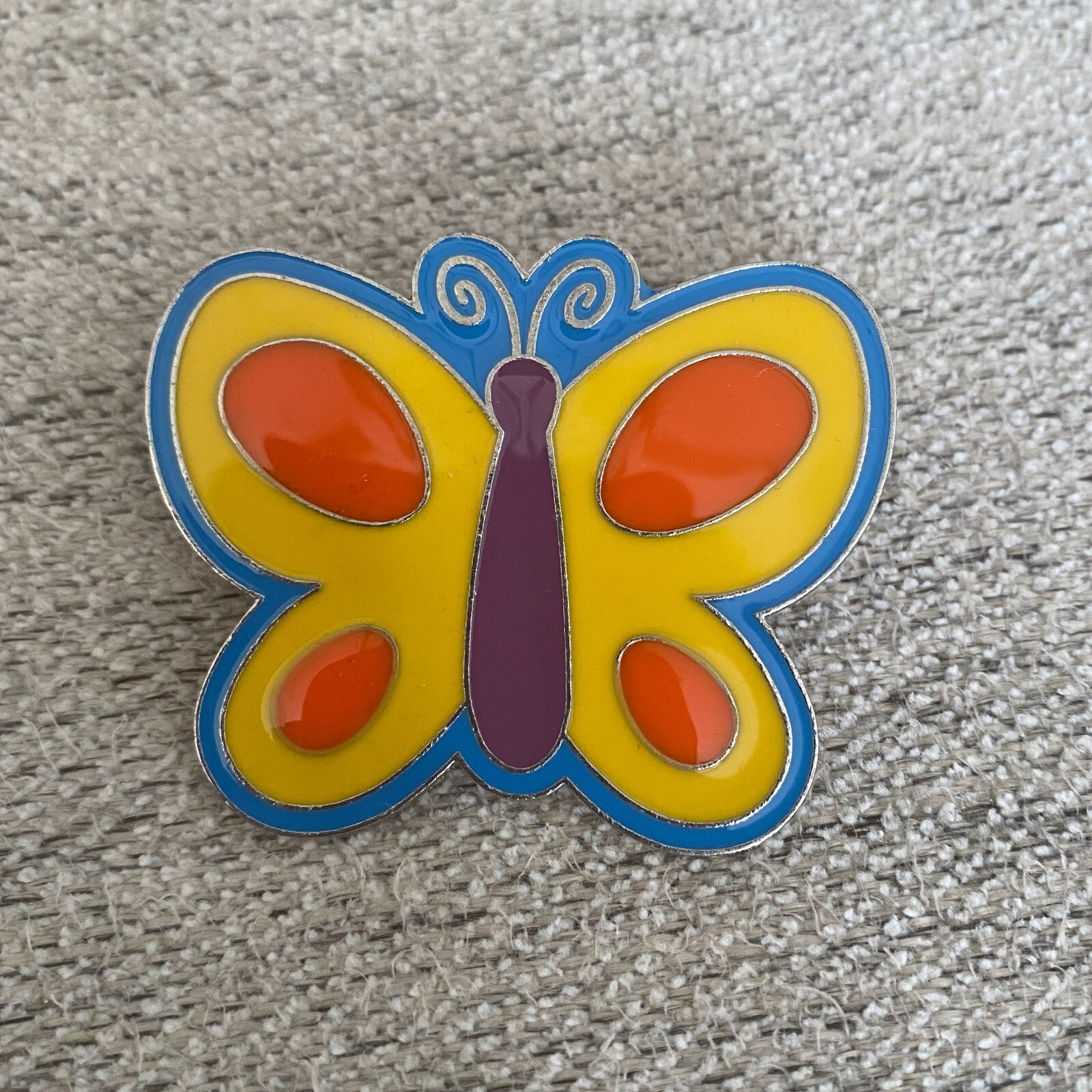 Colorful metal and enamel Butterfly Pin, Easter Spring