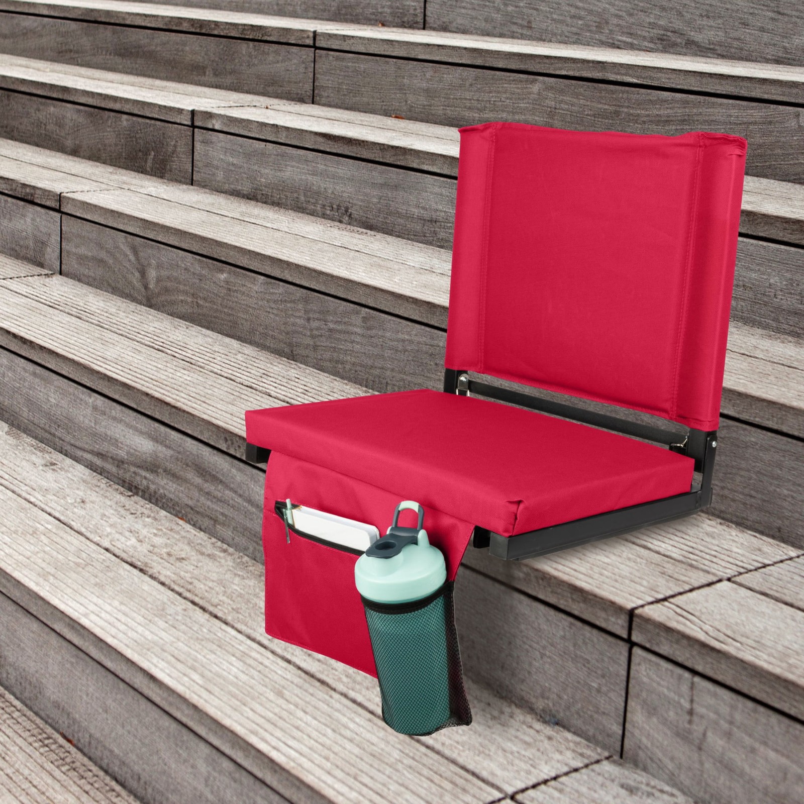 Bleacher Seat - Stadium Seat Cushion with Back, Maroon