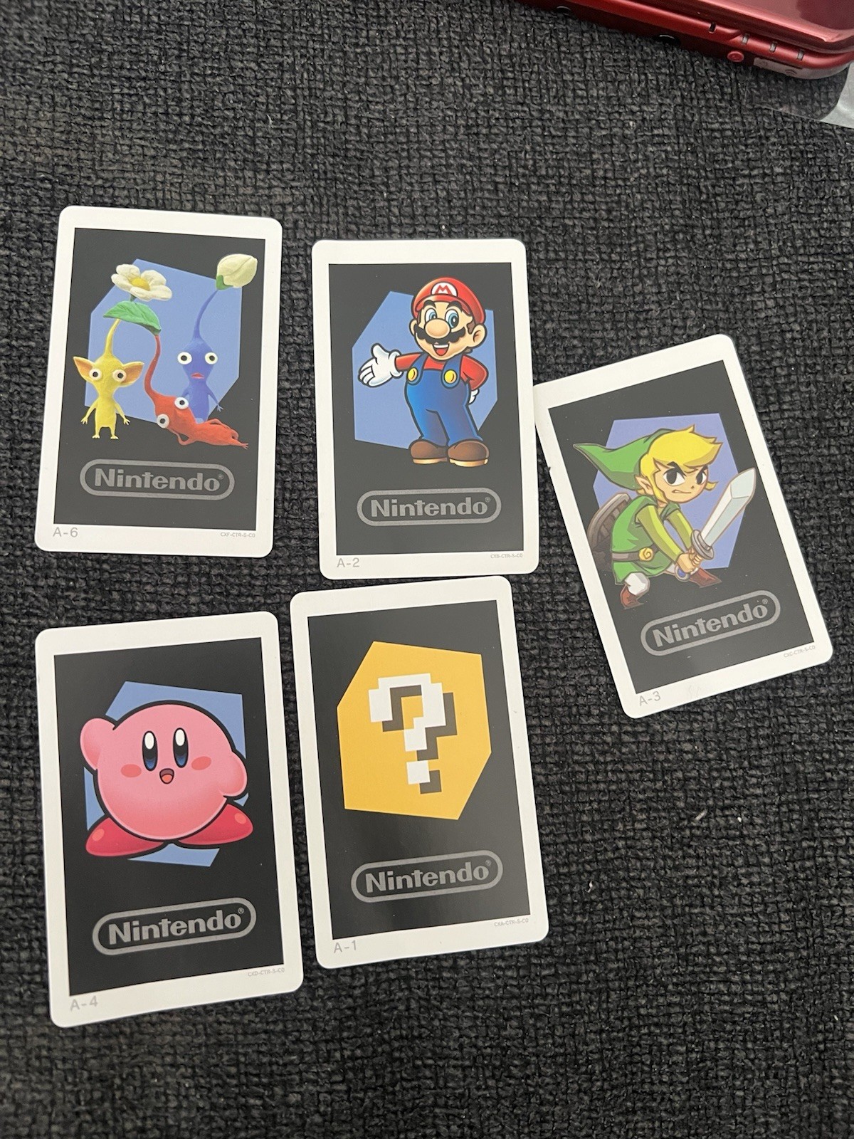 Nintendo AR CARD LOT A-1,2,3,4,6