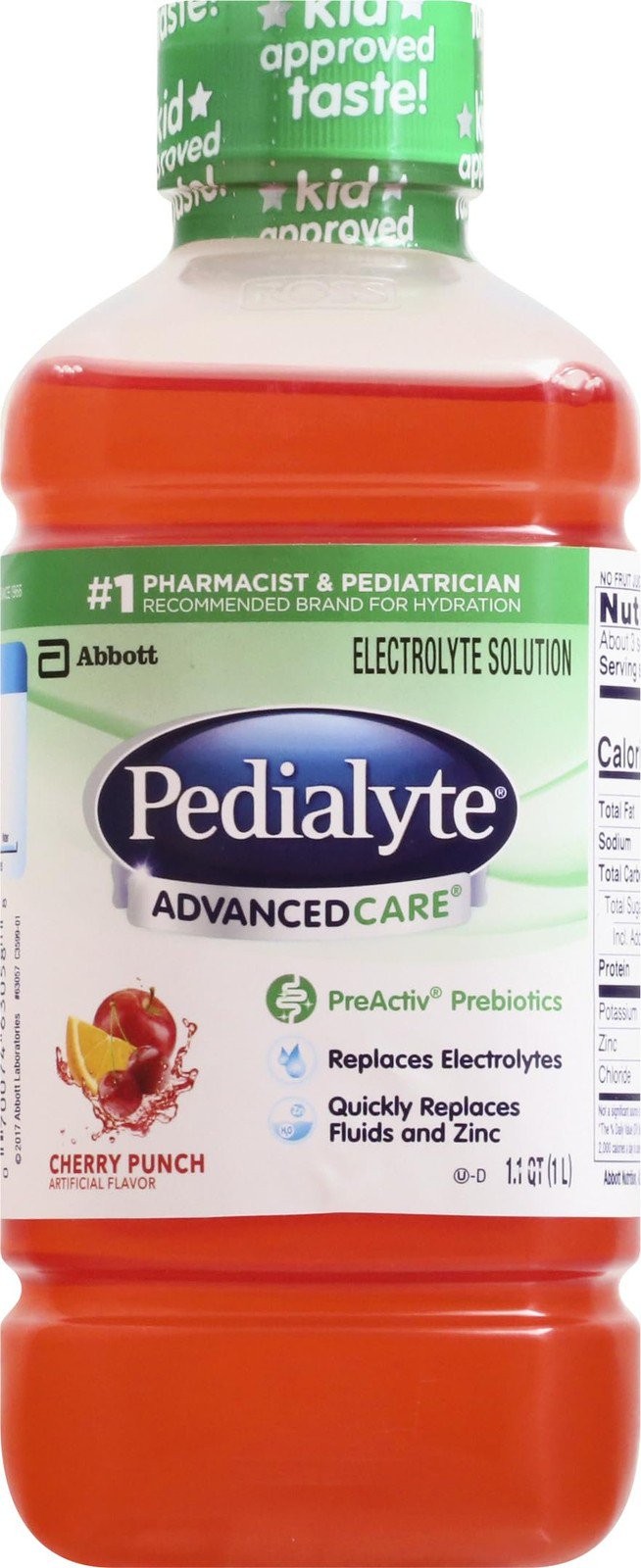 Pedialyte AdvancedCare Electrolyte Solution, 1 Liter, with PreActiv...