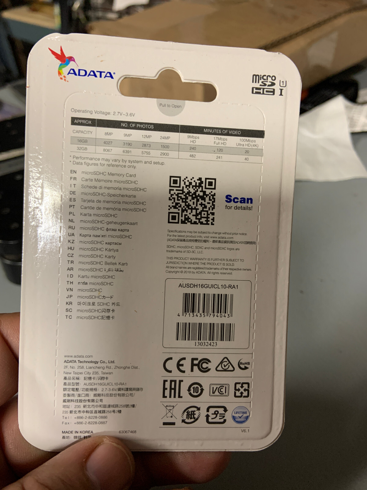 ADATA 16GB microSDHC Class 10 Memory Card with Adaptor