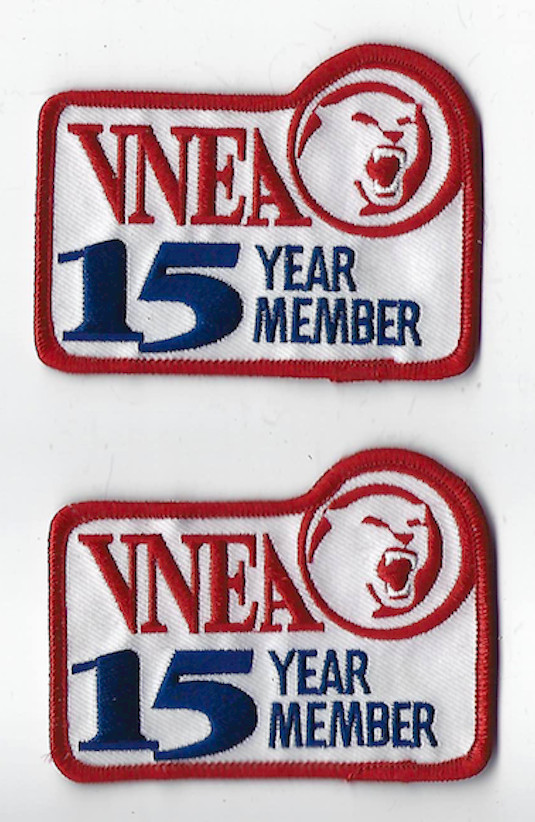 2 NEW Vintage VNEA 15 year member PATCH billiards 8-Ball Valley League Las Vegas
