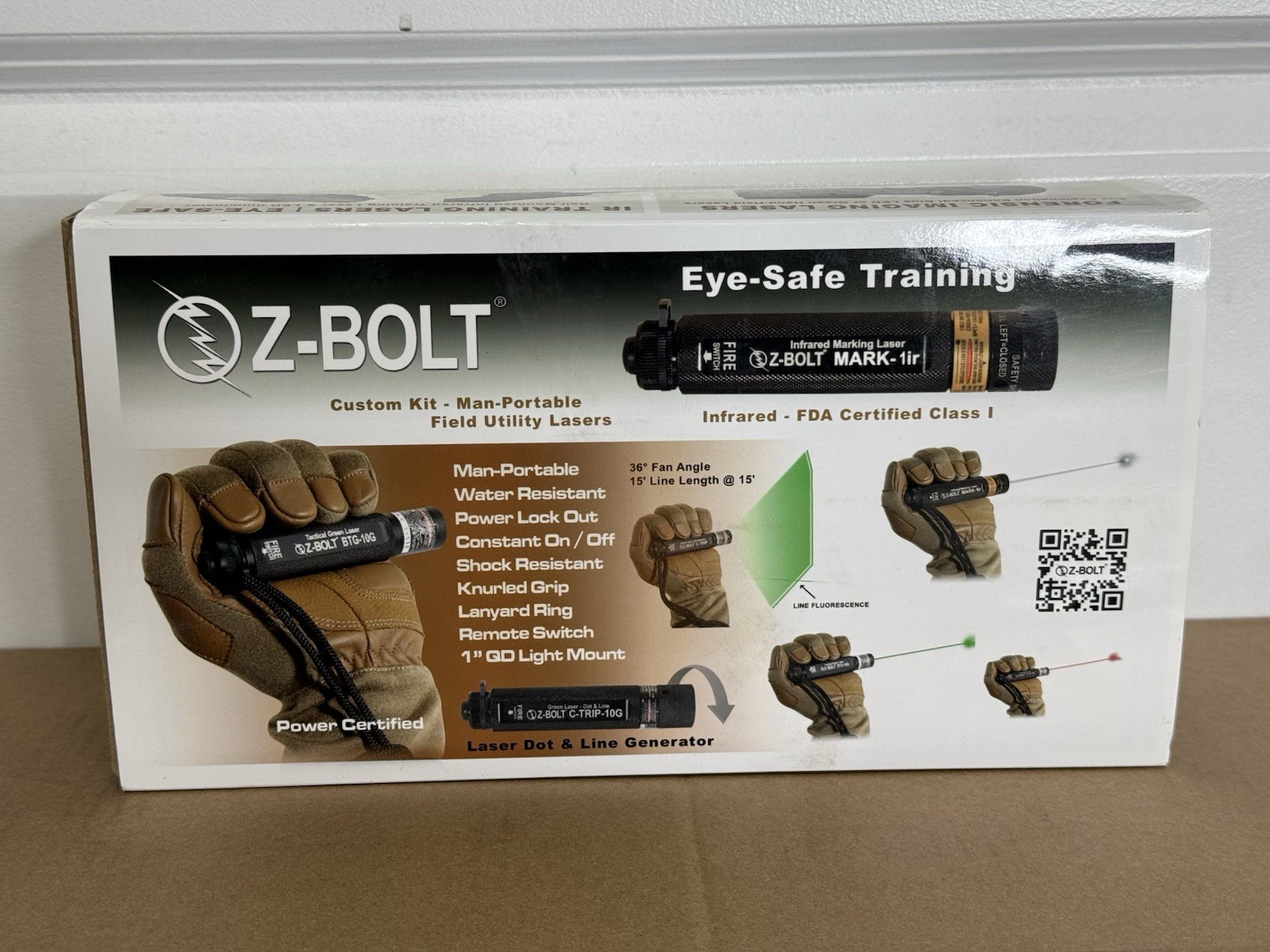 Z Bolt 3 Laser DOT Pointer Set - Red - Low Temp Green - IR Infrared - MultiCam
