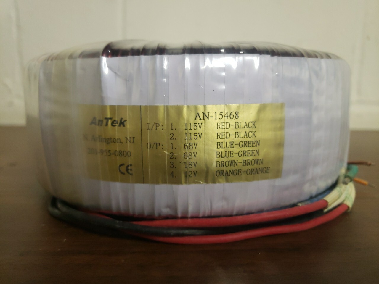 AN-15468  1500VA, 68V@11A + 68V@11A & 12V@2A & 18V@2A Toroidal Power Transformer
