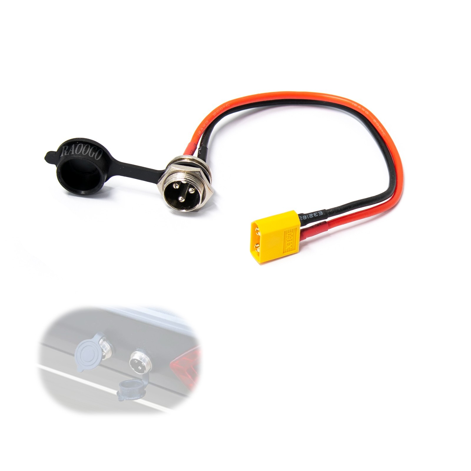 3 Pins Charging Port  GX16 Male to XT60 Big Connector for Electric Scooter 1PCS