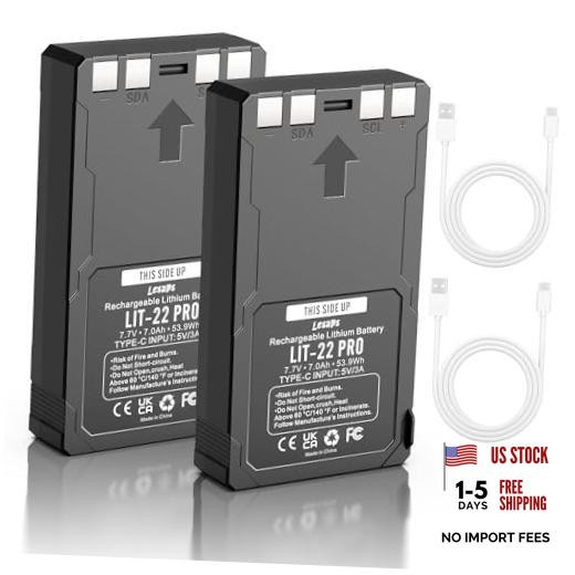 2Pack 7000mAh Rechargeable LIT-22 Battery for SPYPOINT Trail Camera |