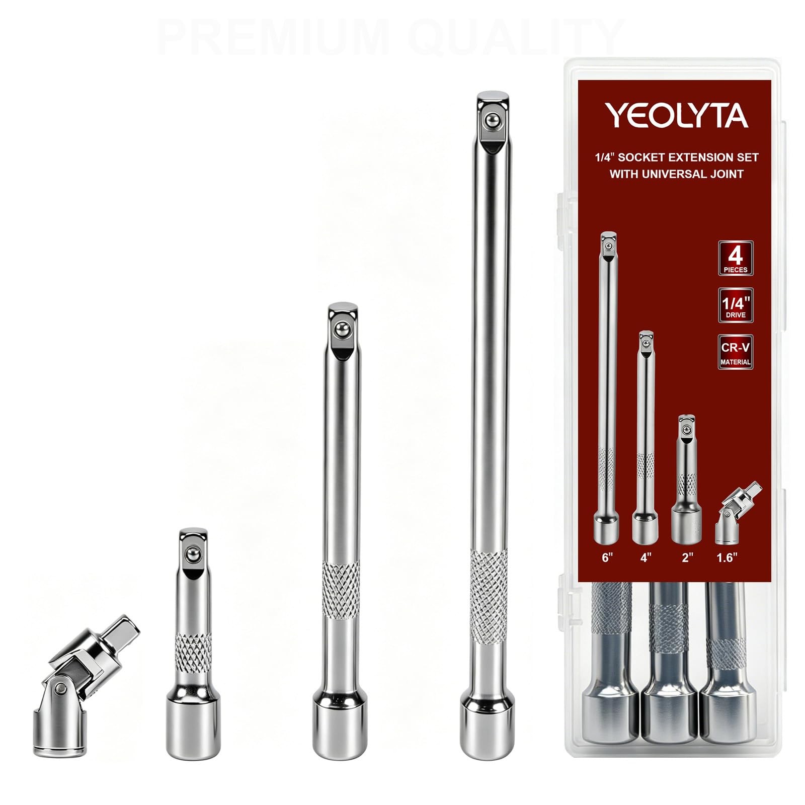 4PCS 1/4" Drive Socket Extension Bar Set,Socket Set