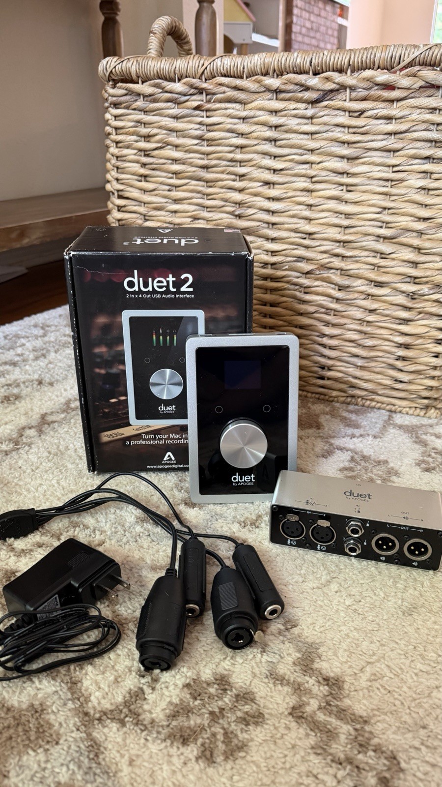 Apogee Duet 2 USB Audio Interface W Breakout Cables PLUS Breakout Box!