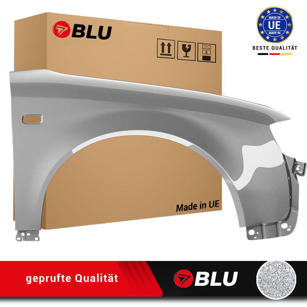Fender For Audi A4 B6 LY7Q Right Atlas Grey 00-04 Front Painted New Zinc Plated
