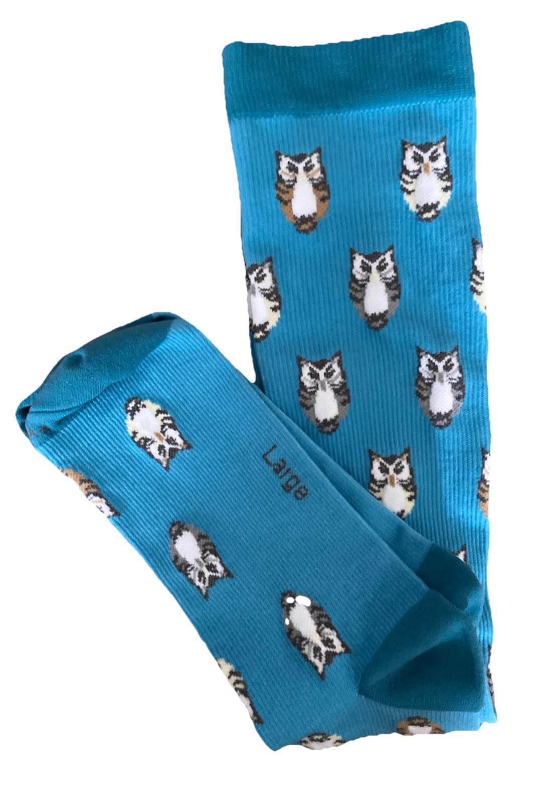 LEVSOX Compression Sock Size Large NWOT Blue Owls Pregnancy Nurses Health