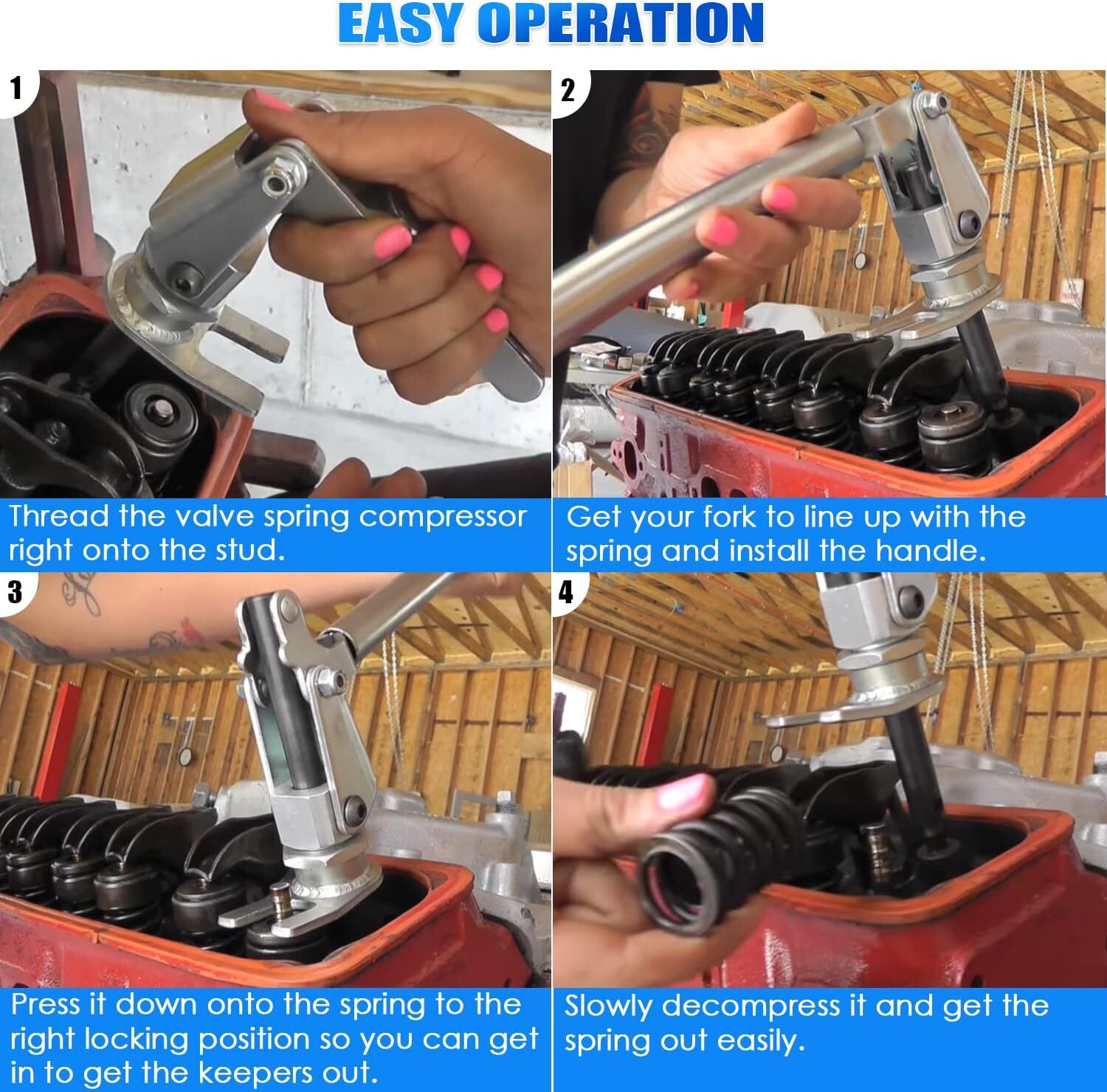 66784 Stud Mount Valve Spring Compressor Remove for all 3/8" & 7/16" Rocker Stud