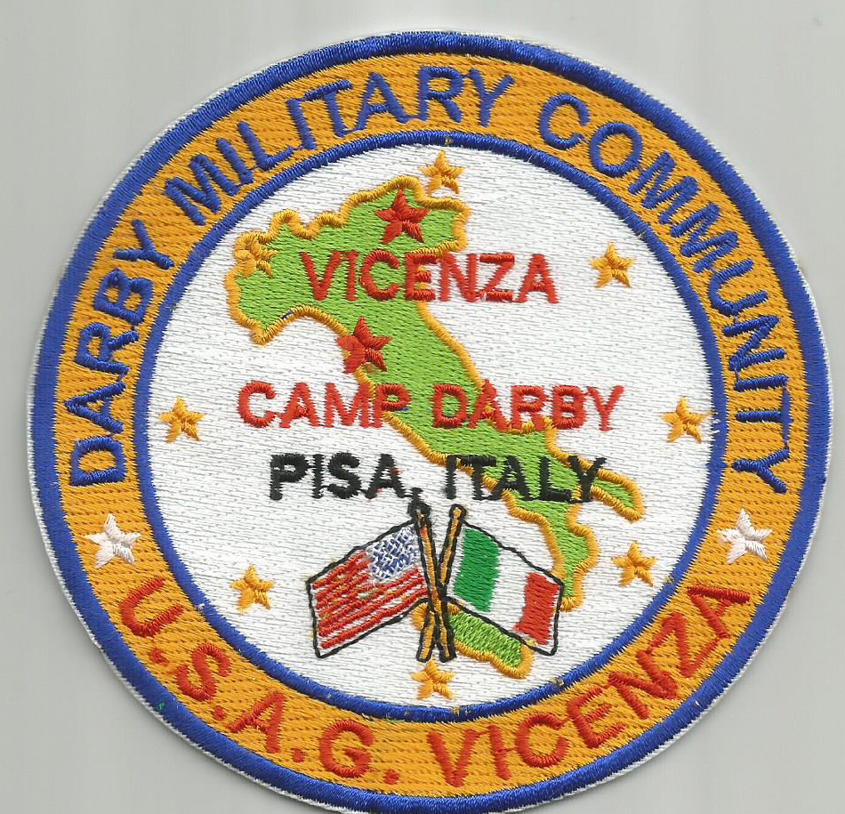 US ARMY POST PATCH, DARBY MILITARY COMMUNITY, USAG VICENZA, PISA, ITALYY
