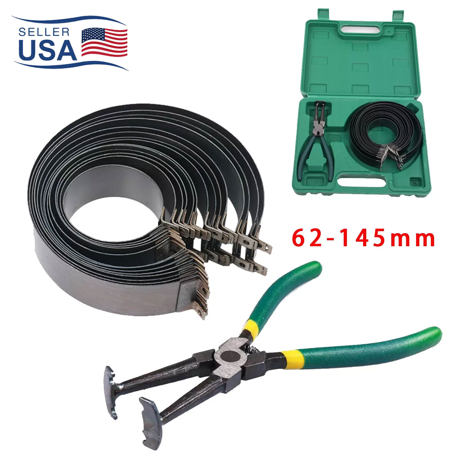 Motorcycle Piston Ring Compressor Cylinder Installer Tool Kit with Plier&14 Band