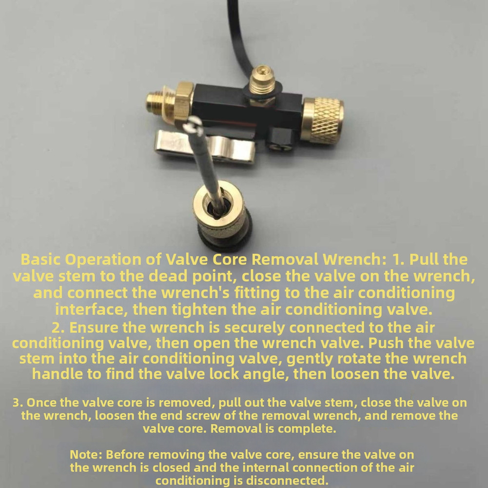Valve Core Removal Tool for R22 AC Systems with Magnetic Handle and Sight Glass
