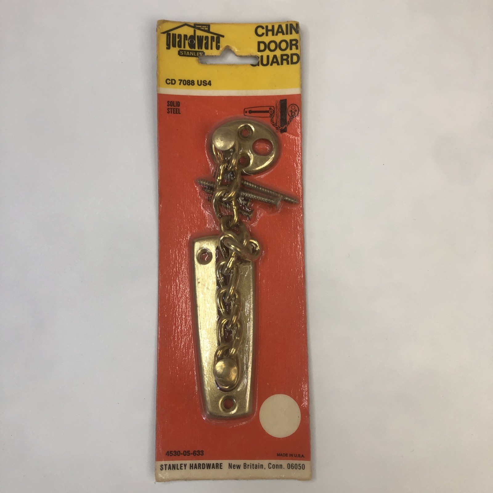 Stanley Door Chain Knob Guard Solid Steel Vintage Home Security New Old Stock