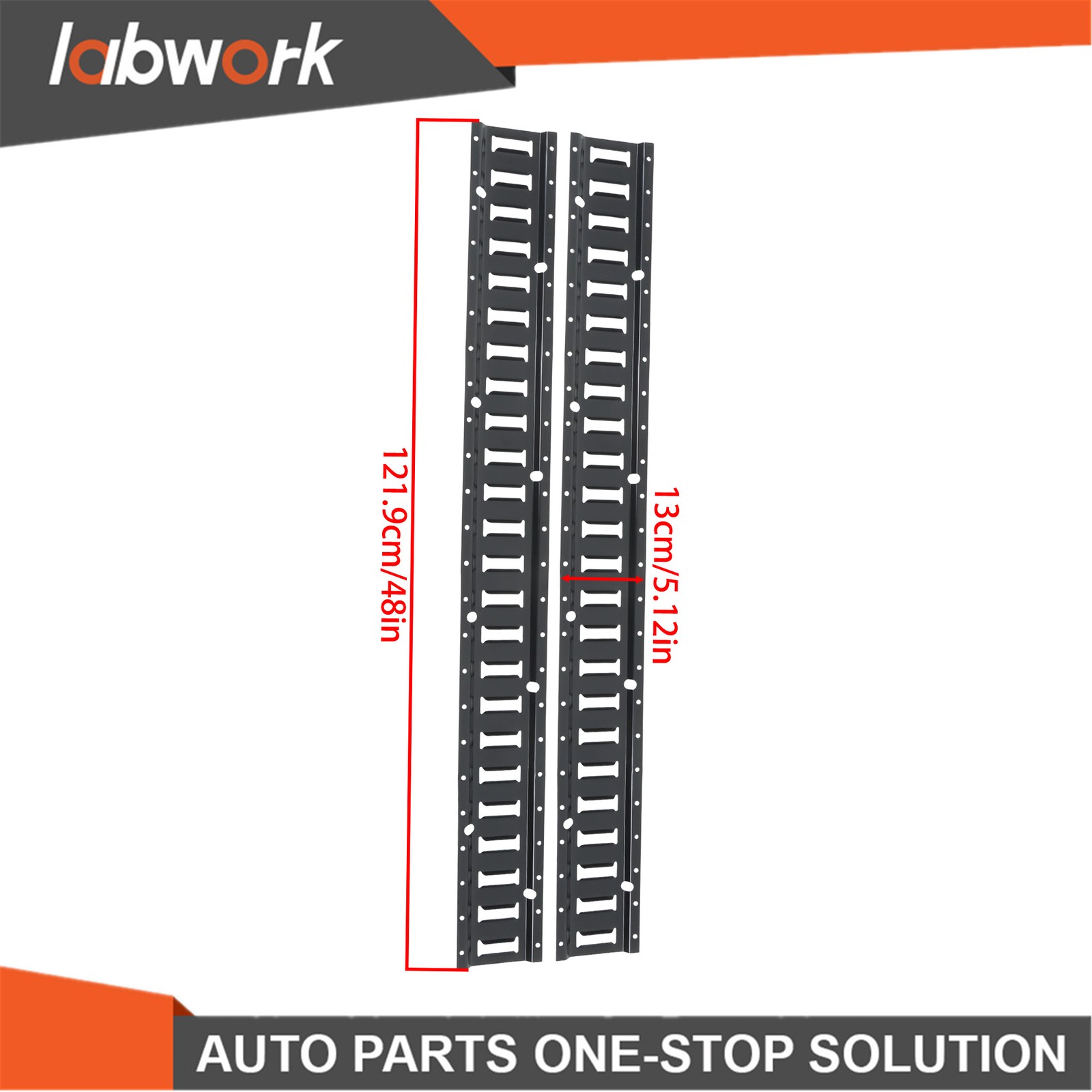 Labwork 10 Pack 4' E Track Tie Down Rail Galvanized Steel Rail Powder-Coat Black