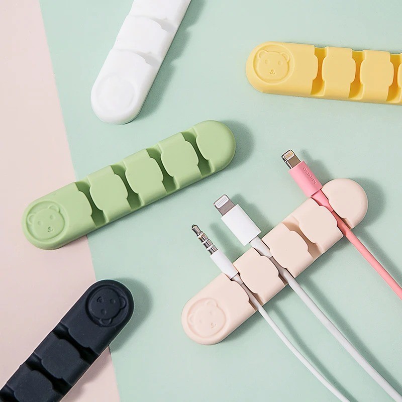 Desk Cable Organizer Silicone Clip Self-Adhesive Wire Management For USB Holder